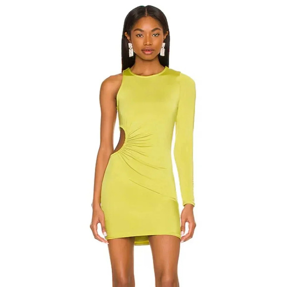 NWT Lovers + Friends Collins Mini Dress in Chartreuse Green Women's Size M - Picture 1 of 4